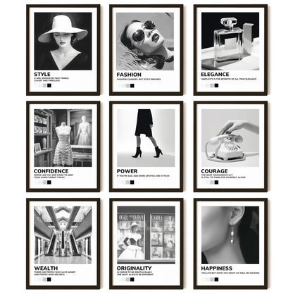97 Decor Boujee Room Decor - Black And White Wall Art Posters Black And White Pictures for Wall Decor Vintage Fashion Prints Photos Artwork Black Room Decorations for Women (8x10 UNFRAMED)